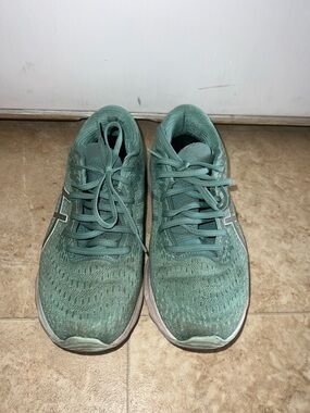 Asics Teal Lace-Up Athletic Shoes Size 10 Wide